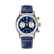 Cronografo Breitling Top Time B01 Gino Bartali con cassa in acciaio inox da 41 mm e quadrante protetto da vetro zaffiro.